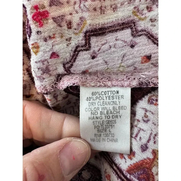 Umgee Daydream Believer Bell Sleeve Boho Paisley Blouse Top Size Large - Picture 6 of 7